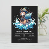 魔法の船舶海賊誕生日 招待状 (スタンド正面)