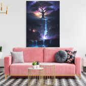 魔法の色彩を持つ魔法の環境ウォールアート キャンバスプリント (インサイチュ (リビング))