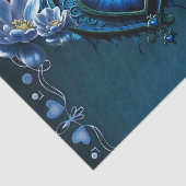 魔法の花に囲まれた青いゴシックハート 薄葉紙 (詳細)