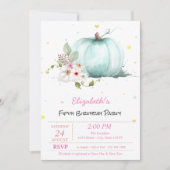 魔法の花のハロウィーンパンプキンスターの誕生日 招待状 (正面)