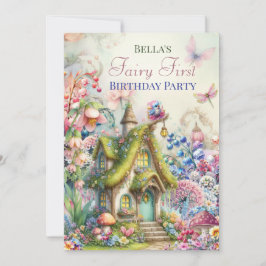 魔法の花の妖精の森のパーティー招待状 招待状