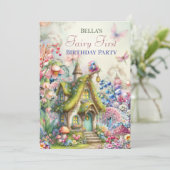 魔法の花の妖精の森のパーティー招待状 招待状 (スタンド正面)