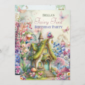 魔法の花の妖精の森のパーティー招待状 招待状 (正面/裏面)