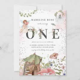 魔法の花の妖精　１歳の誕生日パーティー 招待状