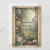 魔法の花の森のベビーシャワー 招待状 (正面)