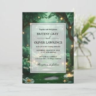 魔法の花の魔法の森の結婚道 招待状
