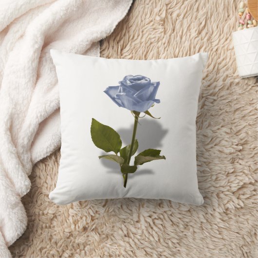 魔法の花柄の写真の青のバラ クッション (ブランケット)