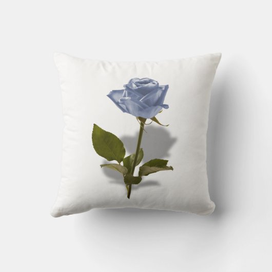 魔法の花柄の写真の青のバラ クッション (裏面)