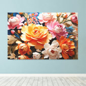 魔法の花AIアート絵画の美しい キャンバスプリント (インサイチュ (ウッドフロア))