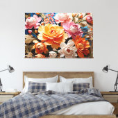 魔法の花AIアート絵画の美しい キャンバスプリント (インサイチュ (寝室))