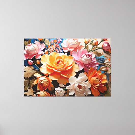 魔法の花AIアート絵画の美しい キャンバスプリント (正面)