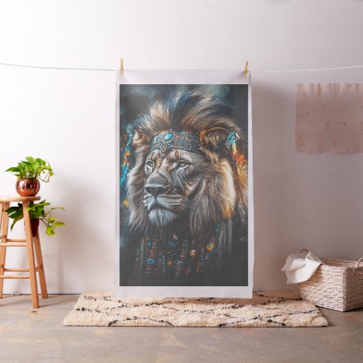 魔法の芸術的な服を着たライオン ファブリック (インサイチュ)