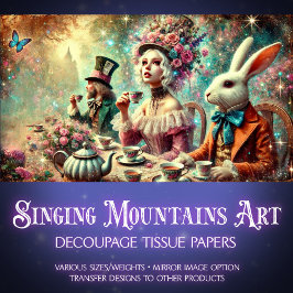 魔法の茶パーティー不機嫌ハッターとアリスのデコパージュ 薄葉紙