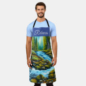 魔法の荒野の泡立つ小川 エプロン (着用した状態)