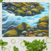 魔法の荒野の泡立つ小川 キッチンタオル (折り畳み)