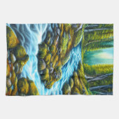 魔法の荒野の泡立つ小川 キッチンタオル (横)