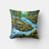 魔法の荒野の泡立つ小川 クッション (正面)