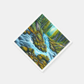 魔法の荒野の泡立つ小川 スタンダードカクテルナプキン (角)
