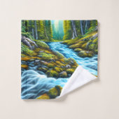 魔法の荒野の泡立つ小川 バスタオルセット (ウォッシュタオル)