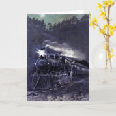 魔法の蒸気機関列車ビクトリアン カード (黄色い花)