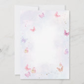 魔法の藤の花 ゴールド蝶 キッズ誕生日 サンキューカード (裏面)