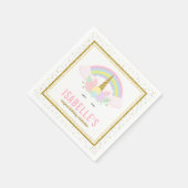 魔法の虹とユニコーンナプキン スタンダードカクテルナプキン (角)