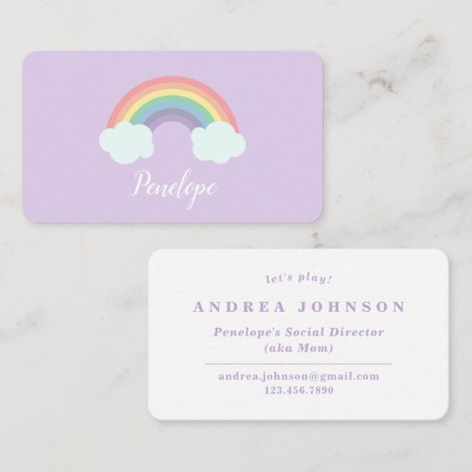 魔法の虹と雲の社会的呼びかけ 名刺 (正面/裏面)