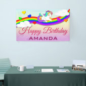 魔法の虹のかわいいユニコーンの誕生会 横断幕 (トレードショー)