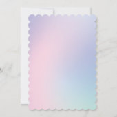 魔法の虹のグラデーション1番目の誕生日パーティー 招待状 (裏面)