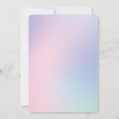 魔法の虹のグラデーション1番目の誕生日パーティー 招待状 (裏面)