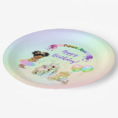 魔法の虹のプリンセスキャッスルキャリッジ ペーパープレート (アングル)