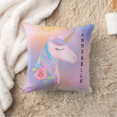 魔法の虹のユニコーンの枕投球 クッション (ブランケット)