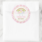 魔法の虹のユニコーンステッカー ラウンドシール (バッグ)