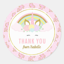 魔法の虹のユニコーンステッカー ラウンドシール