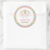 魔法の虹のユニコーンステッカー ラウンドシール (バッグ)