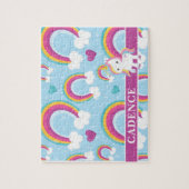 魔法の虹のユニコーンパーソナライズされたの子供 ジグソーパズル (縦)