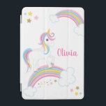 魔法の虹のユニコーンパーソナライズされた iPad MINIカバー<br><div class="desc">かわいいユニコーンiPadのカバーに星と虹。名前でパーソナライズして女の子のためのおもしろいギフトを作る！</div>