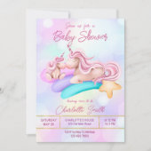 魔法の虹のユニコーン赤ちゃんシャワー招待状 招待状 (正面)