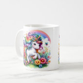 魔法の虹のユニコーン – 魅惑3Dマグカップ コーヒーマグカップ (正面左)