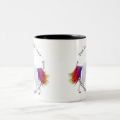 魔法の虹の一角パーソナライズされたテンプレート ツートーンマグカップ (中央)