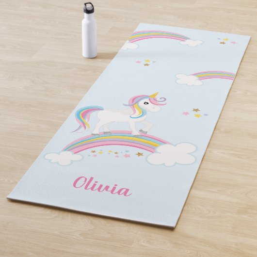 魔法の虹の一角パーソナライズされた星 ヨガマット (インサイチュ)