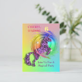 魔法の虹の一角獣をテーマにしたパーティー 招待状 (スタンド正面)