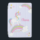 魔法の虹の一角紫パーソナライズされた iPad MINIカバー<br><div class="desc">星と虹の可愛いユニコーン紫のiPadカバー。名前でパーソナライズして女の子のためのおもしろいギフトを作る！</div>