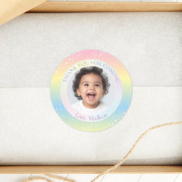 魔法の虹の星の写真ありがとうござ来う ラウンドシール