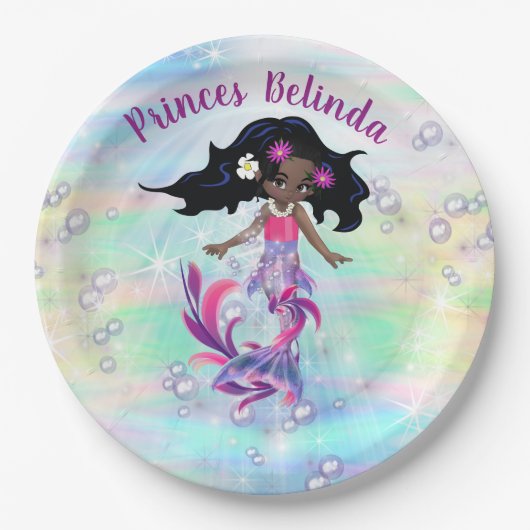 魔法の虹の泡、ユニコーン赤ちゃんシャワー ペーパープレート (正面)