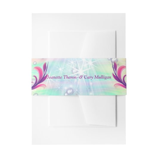 魔法の虹の泡、ユニコーン赤ちゃんシャワー 招待状ベリーバンド (正面例)