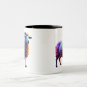 「魔法の虹の羊の芸術 ツートーンマグカップ (中央)