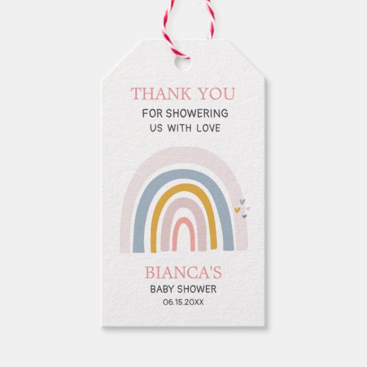 魔法の虹の赤ちゃんシャワーありがとうギフトラベル ギフトタグ (正面)