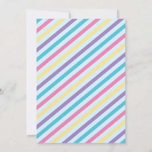 魔法の虹の雲のユニコーンの誕生日の招待状 招待状 (裏面)