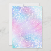 魔法の虹彩グリッター ピンク デザイン 招待状 (裏面)